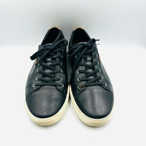 ECCO Men’s SZ 10 Black Leather Lace-Up Comfort Sneakers Casual Shoes